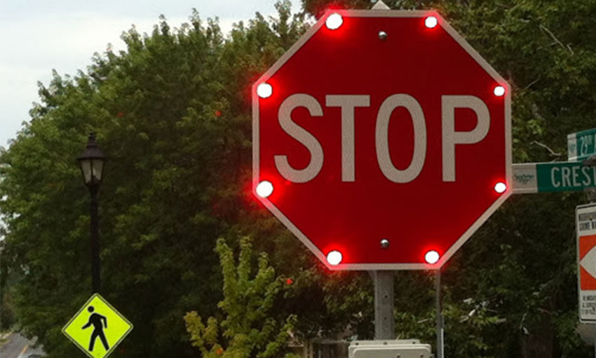 LED Señales de STOP tráfico solar