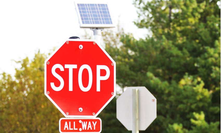 LED Señales de STOP tráfico solar